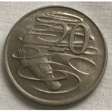 AUSTRALIA 1971 . TWENTY 20 CENTS COIN . PLATYPUS